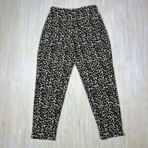 J Crew Animal Cheetah Printed Bold Leopard Jamie Elastic Waist Pull On Pants 4